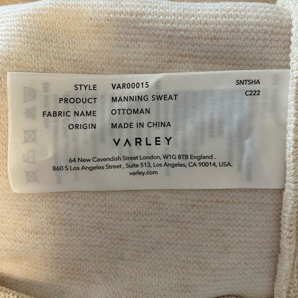 Varley Manning Crewneck Sweatshirt Ribbed Side Zippers Longline Relaxed Size L - Picture 12 of 14